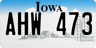 IA license plate AHW473