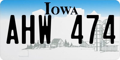 IA license plate AHW474