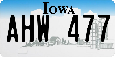 IA license plate AHW477