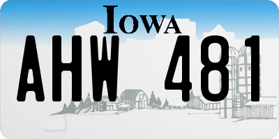 IA license plate AHW481