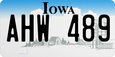 IA license plate AHW489