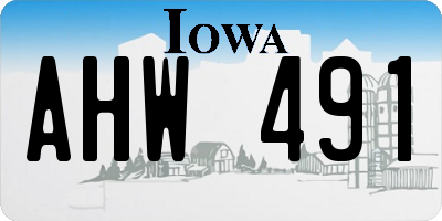 IA license plate AHW491