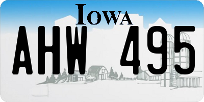 IA license plate AHW495
