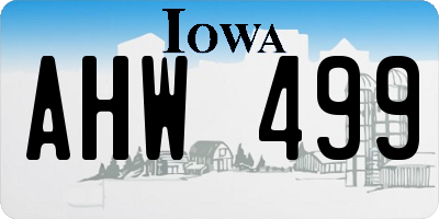 IA license plate AHW499