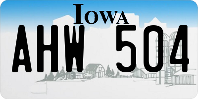 IA license plate AHW504