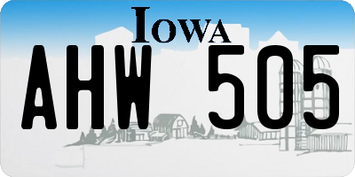 IA license plate AHW505