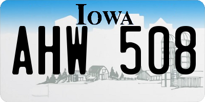 IA license plate AHW508