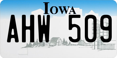 IA license plate AHW509