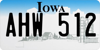 IA license plate AHW512