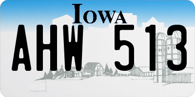 IA license plate AHW513