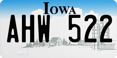 IA license plate AHW522