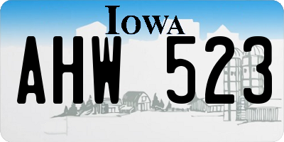 IA license plate AHW523