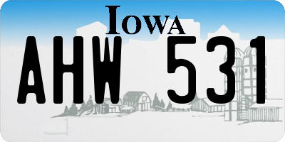 IA license plate AHW531
