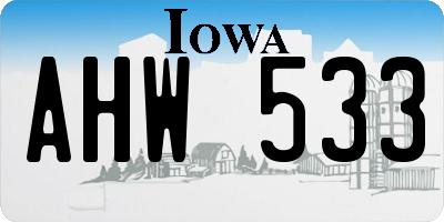 IA license plate AHW533