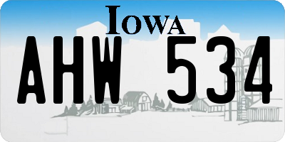 IA license plate AHW534