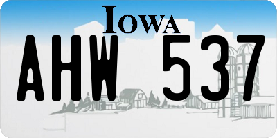 IA license plate AHW537
