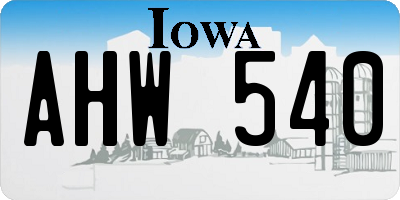 IA license plate AHW540