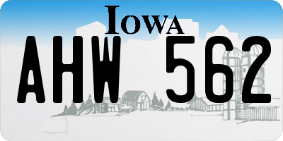 IA license plate AHW562