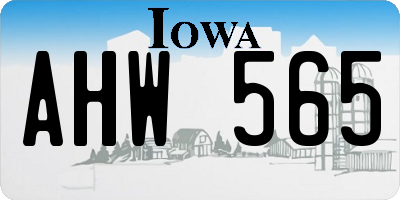 IA license plate AHW565