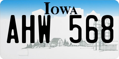 IA license plate AHW568