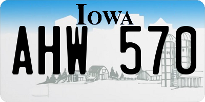 IA license plate AHW570