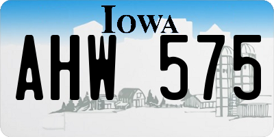 IA license plate AHW575