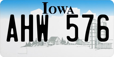 IA license plate AHW576