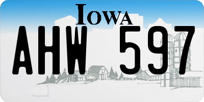 IA license plate AHW597