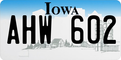IA license plate AHW602
