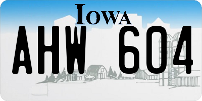 IA license plate AHW604