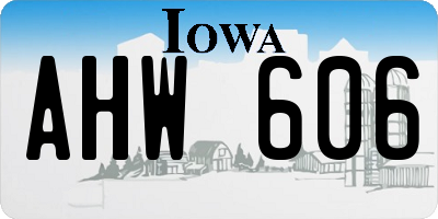 IA license plate AHW606