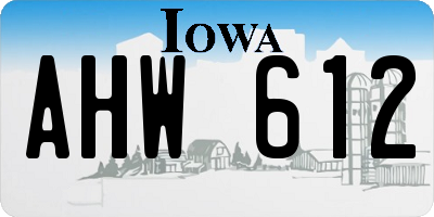 IA license plate AHW612