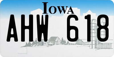 IA license plate AHW618