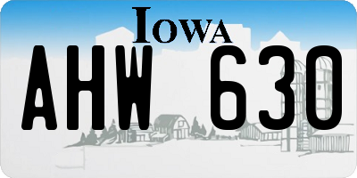 IA license plate AHW630