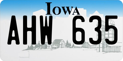 IA license plate AHW635