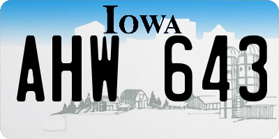 IA license plate AHW643