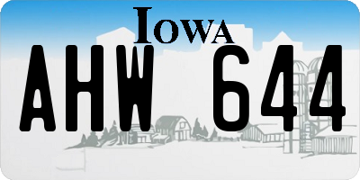 IA license plate AHW644