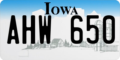 IA license plate AHW650