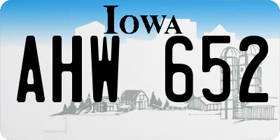 IA license plate AHW652