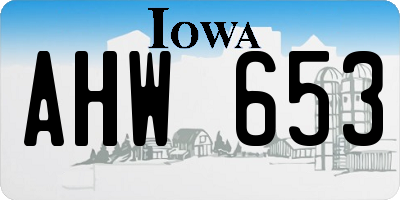 IA license plate AHW653