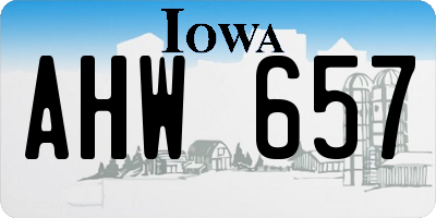 IA license plate AHW657