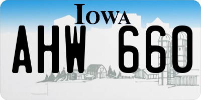 IA license plate AHW660