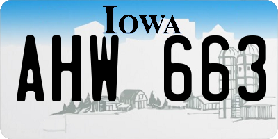 IA license plate AHW663