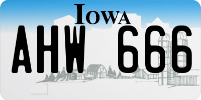 IA license plate AHW666