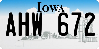 IA license plate AHW672