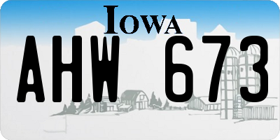 IA license plate AHW673