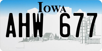 IA license plate AHW677