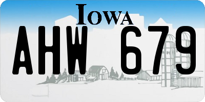 IA license plate AHW679