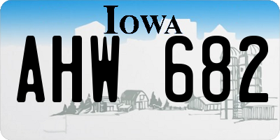IA license plate AHW682