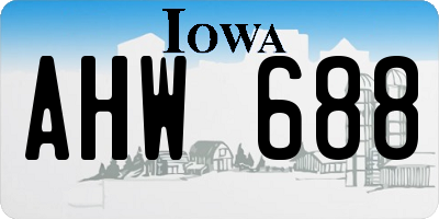 IA license plate AHW688